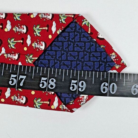 Vintage Vineyard Vines Silk Tie Red Snowman Palm Tree USA Made Christmas Holiday - Picture 7 of 9